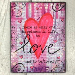 Happiness is Love Wood Wall Decor Art